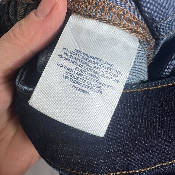 Lands End Dark Wash Mid Rise Skinny Jeans Non Destructed Size 8 - Picture 10 of 12